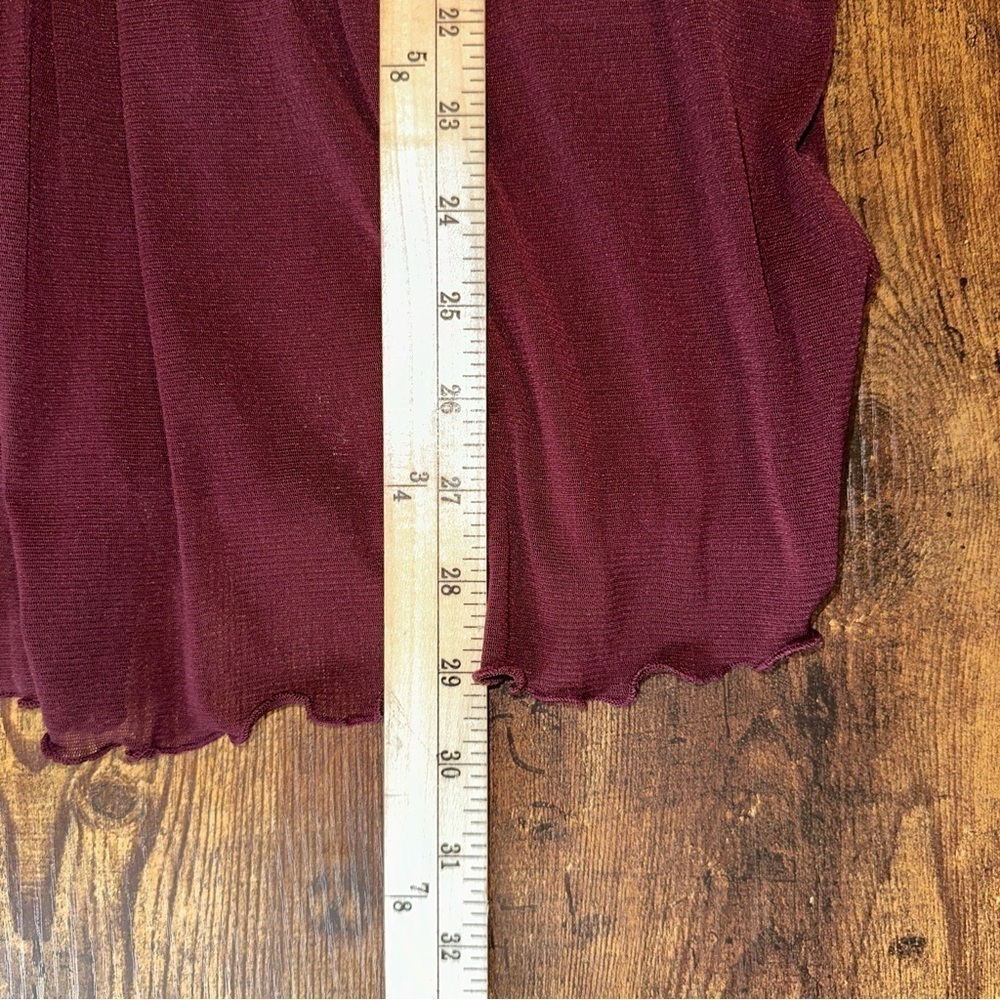 Lane Bryant Top Womens 22/24 Burgundy Blouse Festival Christmas Feminine Boho - Picture 5 of 10